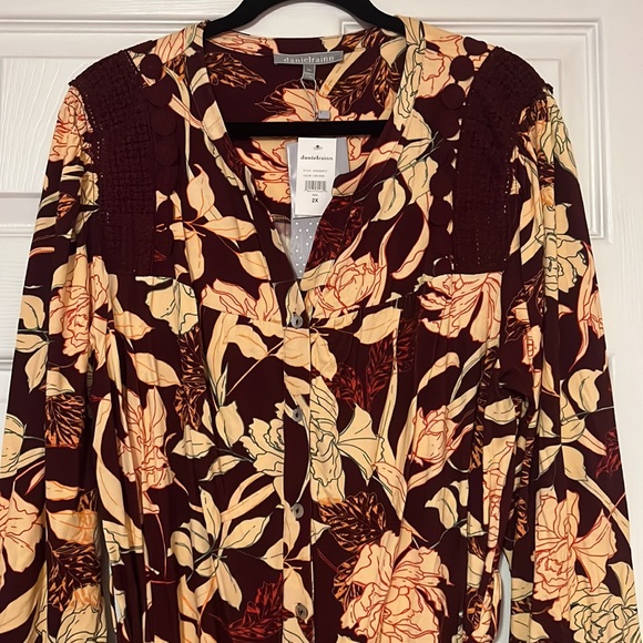 Christine Button-Down Long Sleeve Dress 2X - Picture 2 of 3